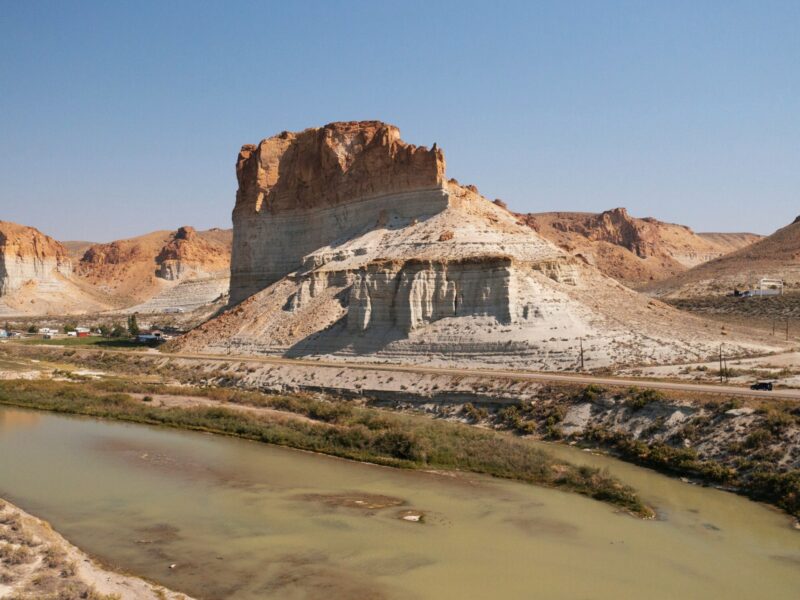 The Green River with buttes in Wyoming.
