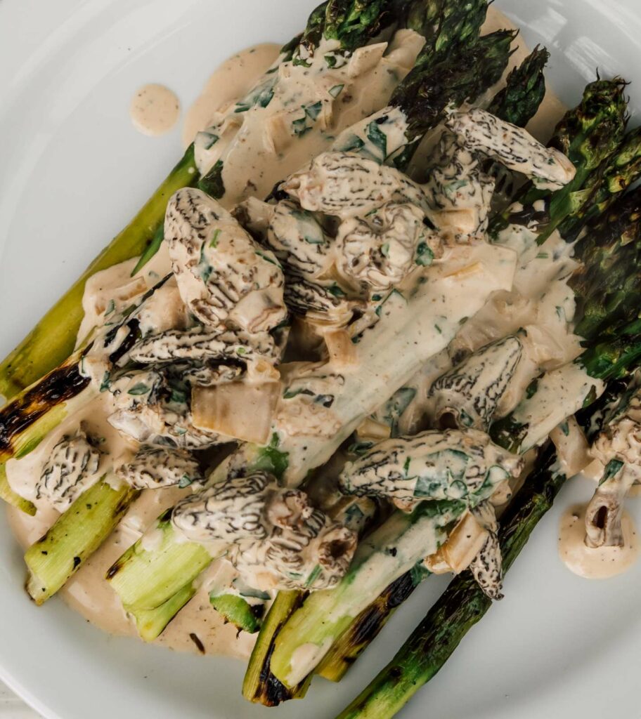 Asparagus with Morel Mushroom Sauce On Land