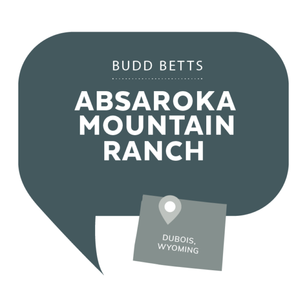 Budd Betts, Absaroka Mountain Ranch, Dubois, Wyoming.